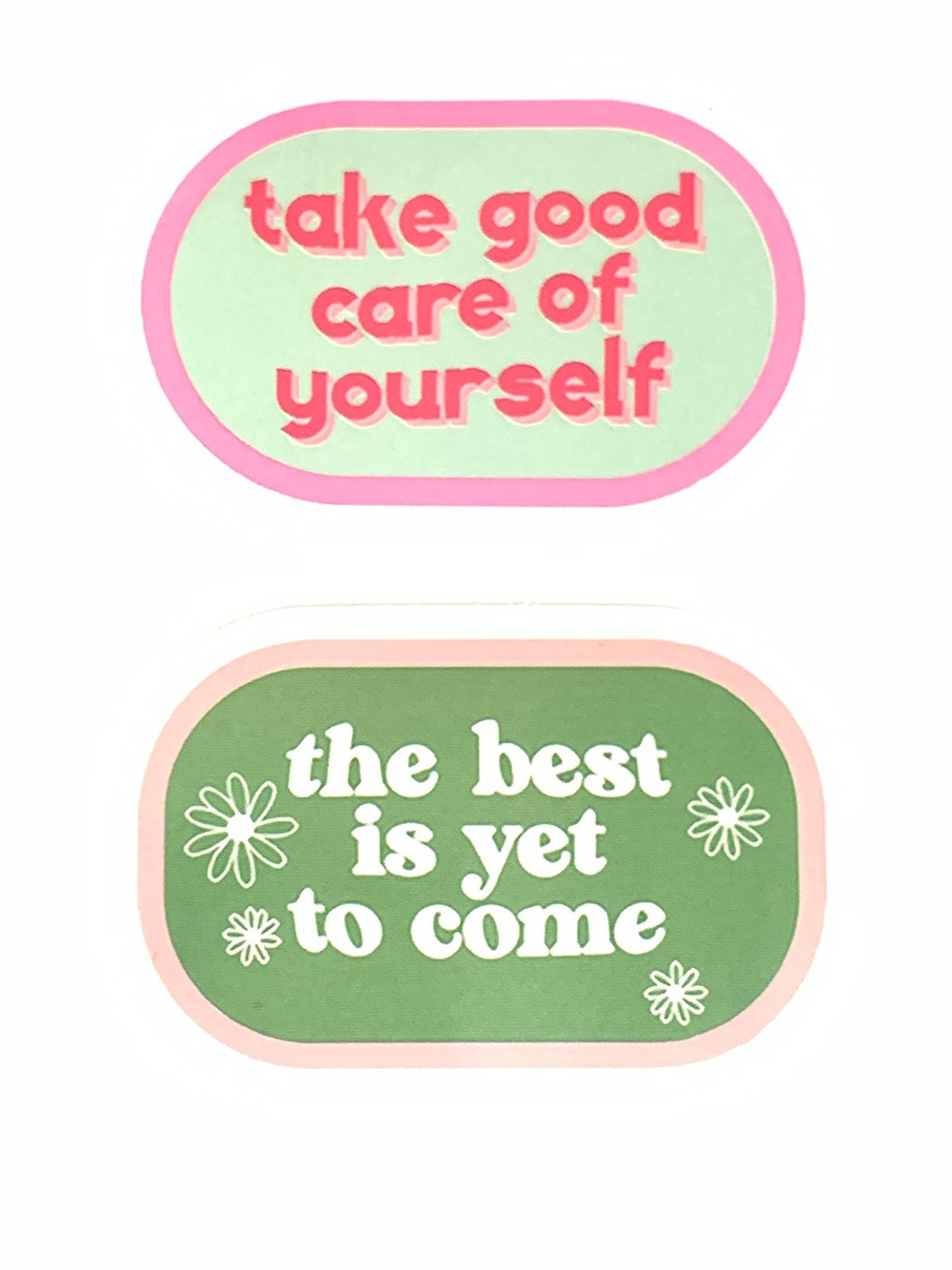 Inspirational Sticker Set — Pink & Green
